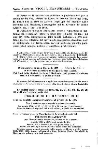 Periodico di matematiche storia, didattica, filosofia