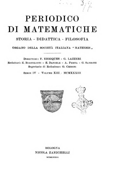 Periodico di matematiche storia, didattica, filosofia