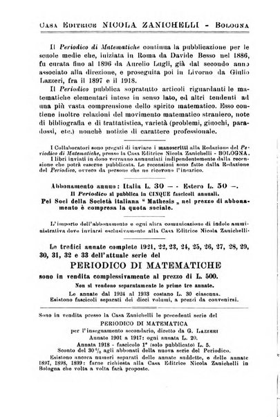 Periodico di matematiche storia, didattica, filosofia