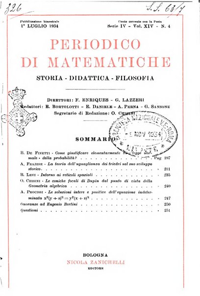 Periodico di matematiche storia, didattica, filosofia