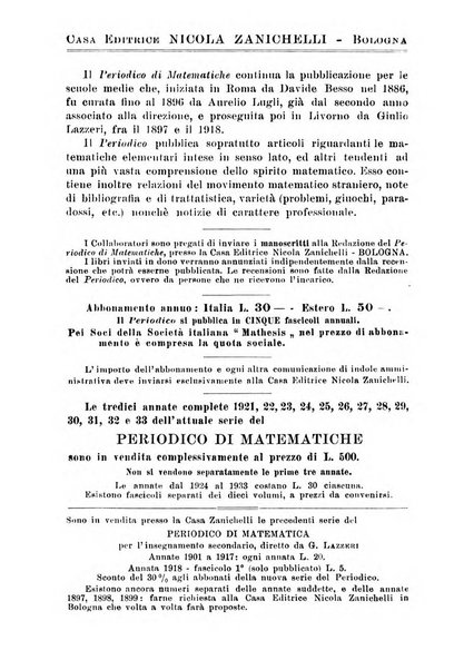 Periodico di matematiche storia, didattica, filosofia