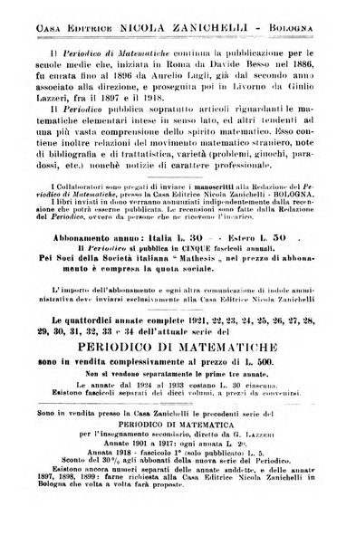 Periodico di matematiche storia, didattica, filosofia