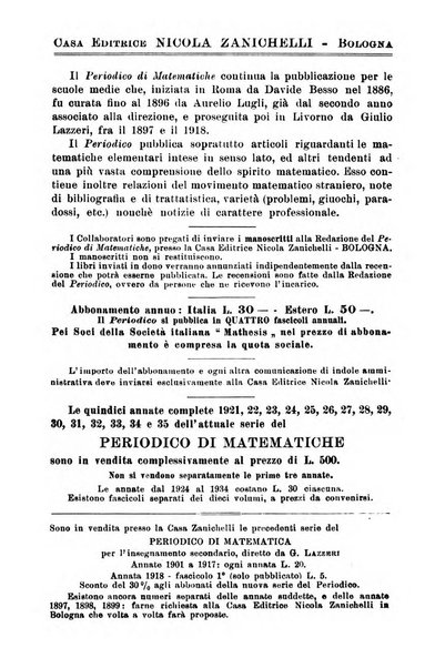 Periodico di matematiche storia, didattica, filosofia