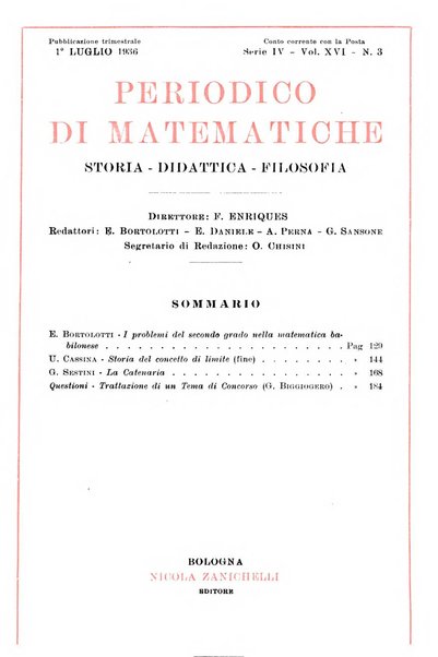 Periodico di matematiche storia, didattica, filosofia