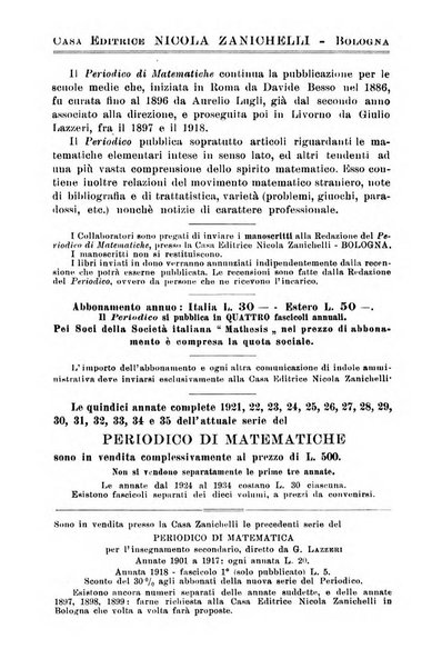 Periodico di matematiche storia, didattica, filosofia