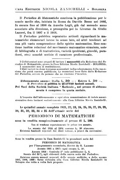 Periodico di matematiche storia, didattica, filosofia