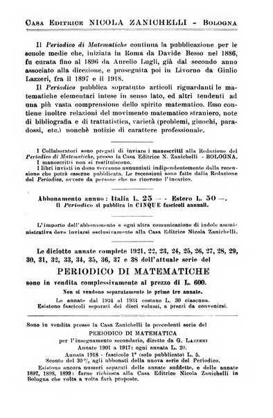 Periodico di matematiche storia, didattica, filosofia