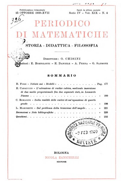 Periodico di matematiche storia, didattica, filosofia