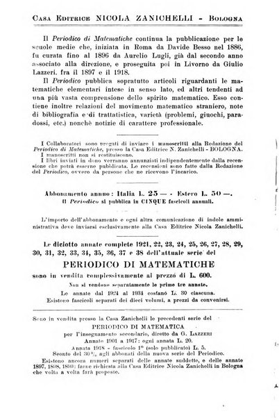 Periodico di matematiche storia, didattica, filosofia