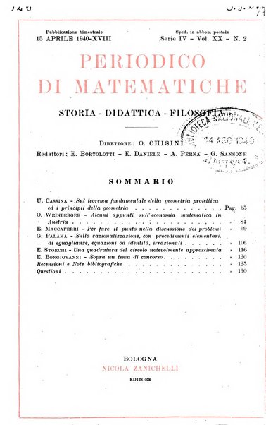 Periodico di matematiche storia, didattica, filosofia