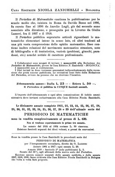 Periodico di matematiche storia, didattica, filosofia