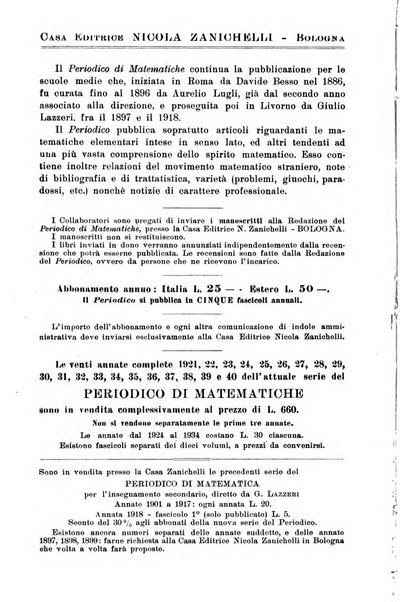 Periodico di matematiche storia, didattica, filosofia