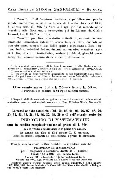 Periodico di matematiche storia, didattica, filosofia