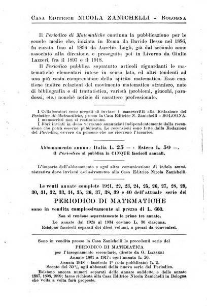 Periodico di matematiche storia, didattica, filosofia