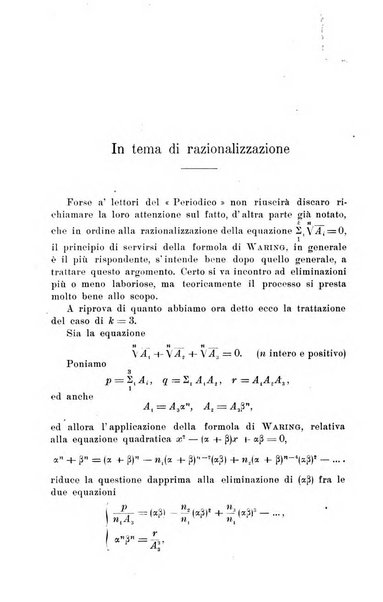 Periodico di matematiche storia, didattica, filosofia