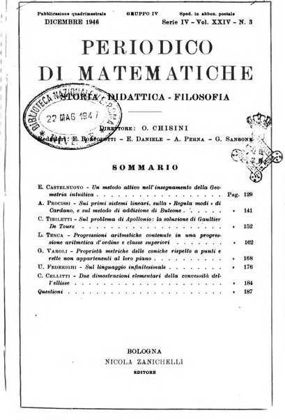 Periodico di matematiche storia, didattica, filosofia