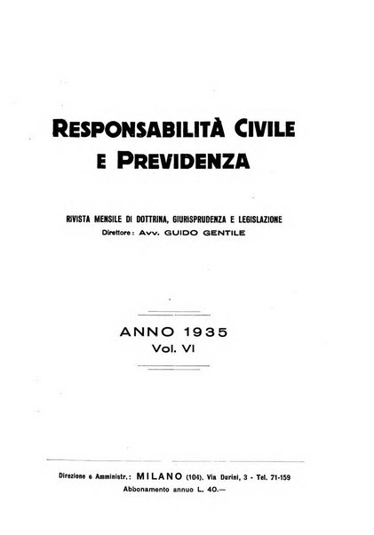 Responsabilità civile e previdenza rivista mensile di dottrina, giurisprudenza e legislazione