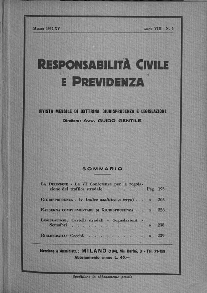 Responsabilità civile e previdenza rivista mensile di dottrina, giurisprudenza e legislazione