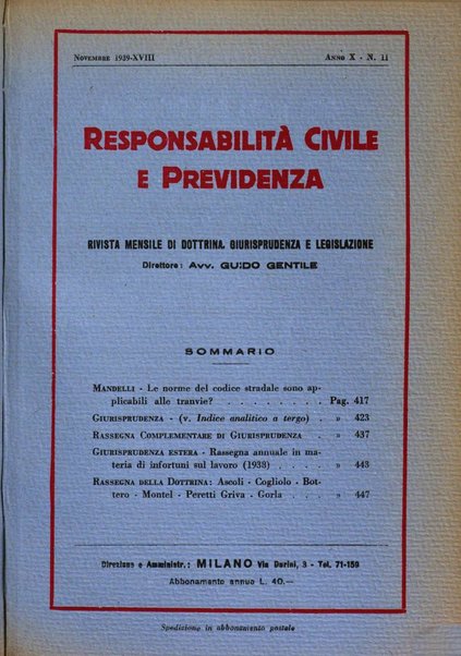 Responsabilità civile e previdenza rivista mensile di dottrina, giurisprudenza e legislazione