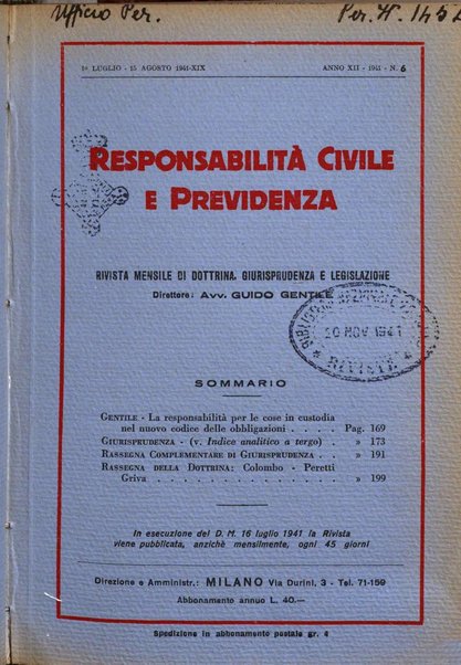 Responsabilità civile e previdenza rivista mensile di dottrina, giurisprudenza e legislazione