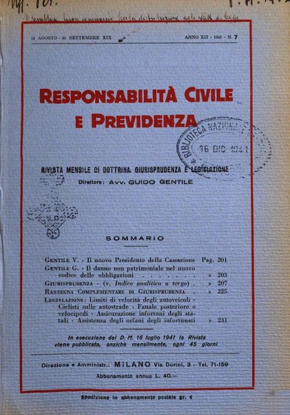 Responsabilità civile e previdenza rivista mensile di dottrina, giurisprudenza e legislazione