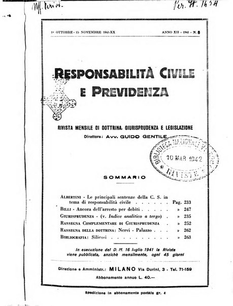 Responsabilità civile e previdenza rivista mensile di dottrina, giurisprudenza e legislazione