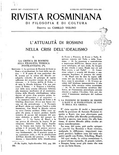 Rivista rosminiana di filosofia e di cultura