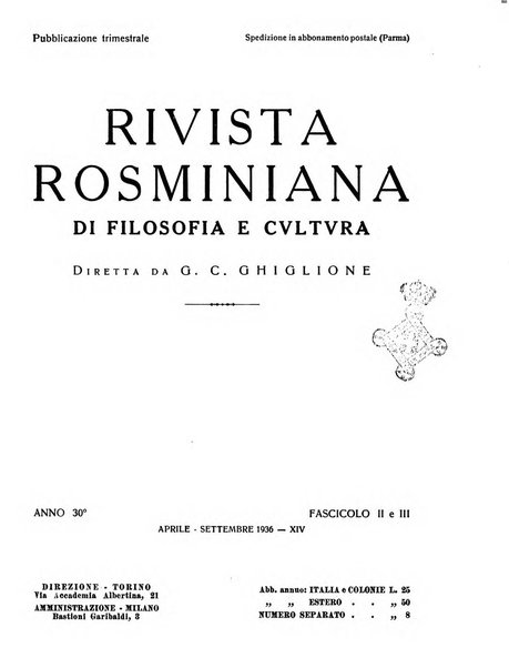 Rivista rosminiana di filosofia e di cultura