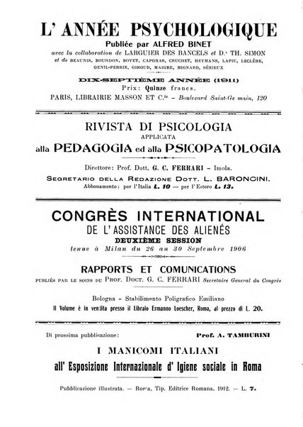 Rivista sperimentale di freniatria e medicina legale delle alienazioni mentali organo della Società freniatrica italiana