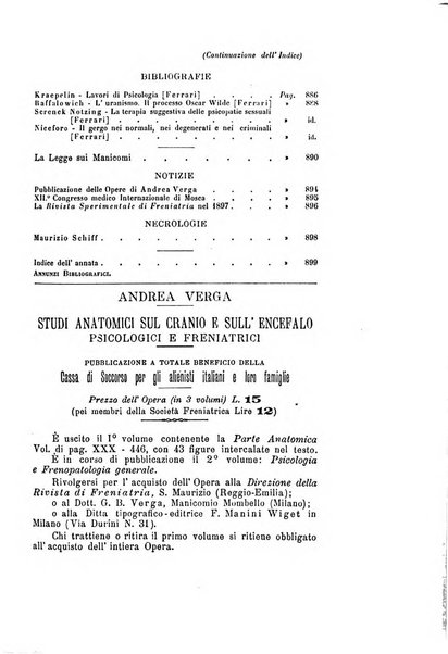 Rivista sperimentale di freniatria e medicina legale delle alienazioni mentali organo della Società freniatrica italiana