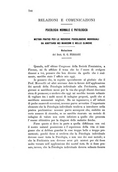 Rivista sperimentale di freniatria e medicina legale delle alienazioni mentali organo della Società freniatrica italiana