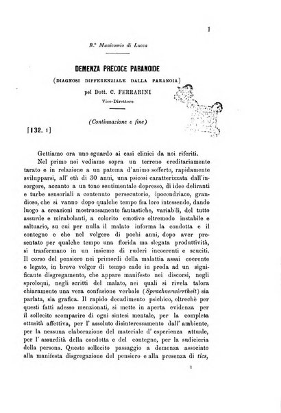 Rivista sperimentale di freniatria e medicina legale delle alienazioni mentali organo della Società freniatrica italiana