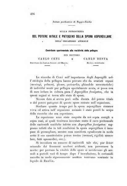 Rivista sperimentale di freniatria e medicina legale delle alienazioni mentali organo della Società freniatrica italiana