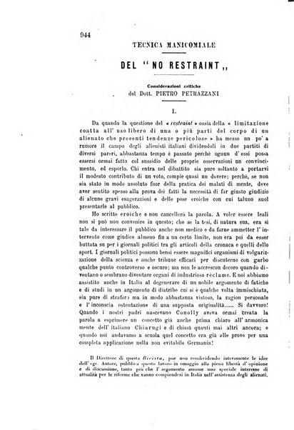 Rivista sperimentale di freniatria e medicina legale delle alienazioni mentali organo della Società freniatrica italiana