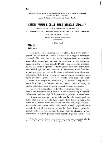 Rivista sperimentale di freniatria e medicina legale delle alienazioni mentali organo della Società freniatrica italiana