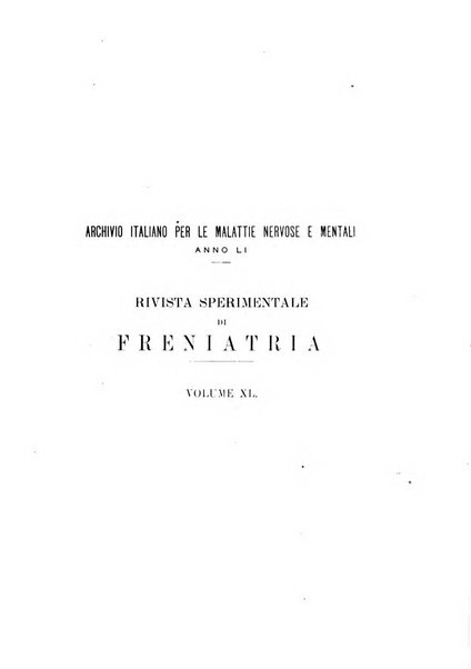 Rivista sperimentale di freniatria e medicina legale delle alienazioni mentali organo della Società freniatrica italiana