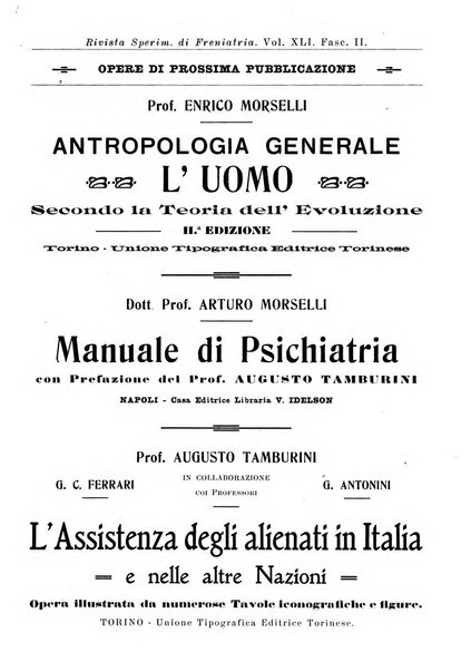 Rivista sperimentale di freniatria e medicina legale delle alienazioni mentali organo della Società freniatrica italiana