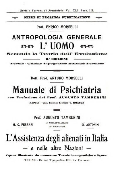 Rivista sperimentale di freniatria e medicina legale delle alienazioni mentali organo della Società freniatrica italiana