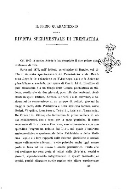 Rivista sperimentale di freniatria e medicina legale delle alienazioni mentali organo della Società freniatrica italiana