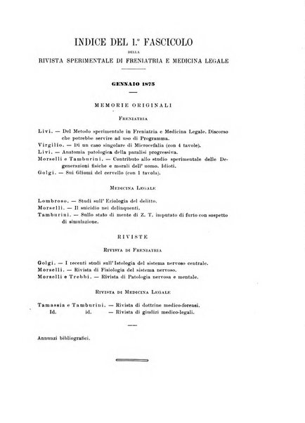 Rivista sperimentale di freniatria e medicina legale delle alienazioni mentali organo della Società freniatrica italiana