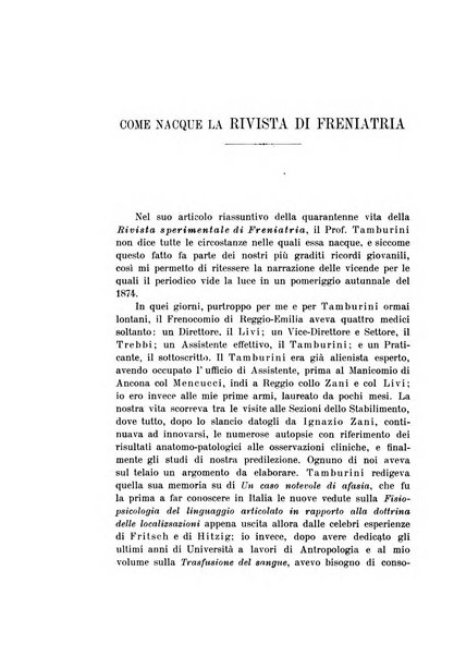 Rivista sperimentale di freniatria e medicina legale delle alienazioni mentali organo della Società freniatrica italiana