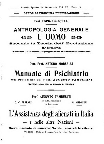 Rivista sperimentale di freniatria e medicina legale delle alienazioni mentali organo della Società freniatrica italiana