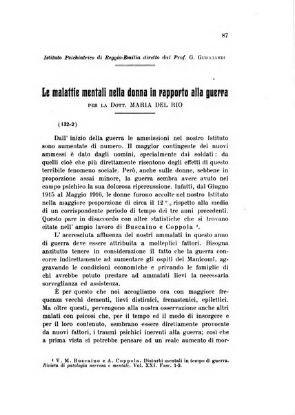 Rivista sperimentale di freniatria e medicina legale delle alienazioni mentali organo della Società freniatrica italiana