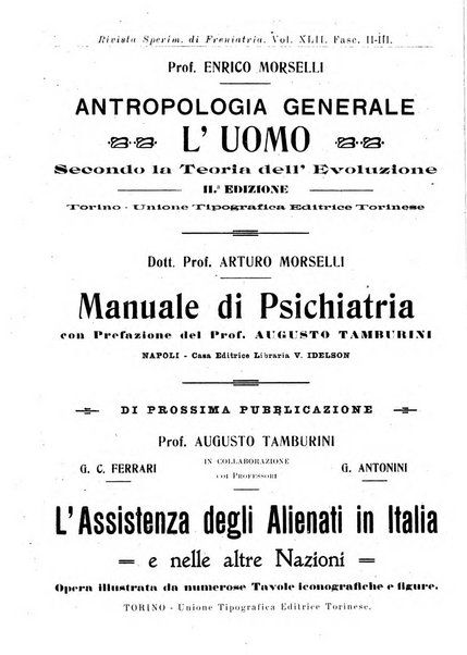 Rivista sperimentale di freniatria e medicina legale delle alienazioni mentali organo della Società freniatrica italiana