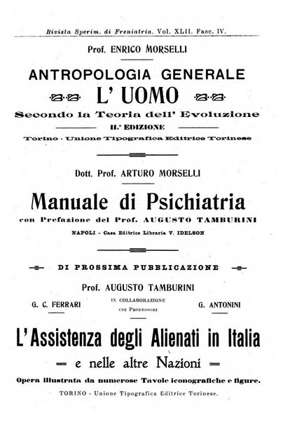 Rivista sperimentale di freniatria e medicina legale delle alienazioni mentali organo della Società freniatrica italiana