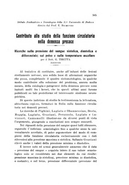 Rivista sperimentale di freniatria e medicina legale delle alienazioni mentali organo della Società freniatrica italiana