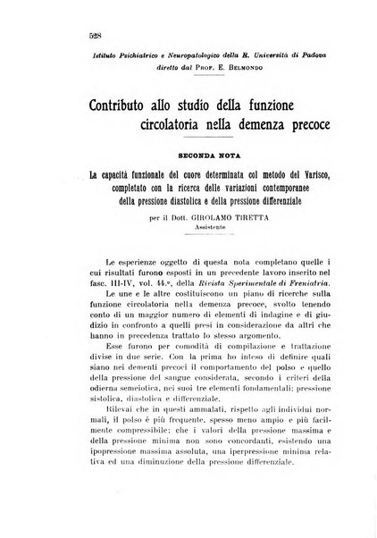 Rivista sperimentale di freniatria e medicina legale delle alienazioni mentali organo della Società freniatrica italiana