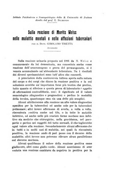 Rivista sperimentale di freniatria e medicina legale delle alienazioni mentali organo della Società freniatrica italiana