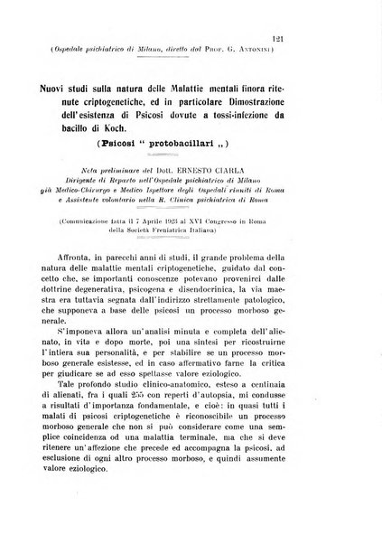 Rivista sperimentale di freniatria e medicina legale delle alienazioni mentali organo della Società freniatrica italiana