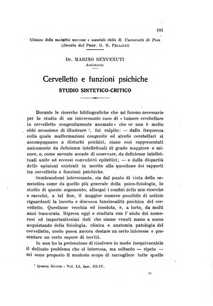 Rivista sperimentale di freniatria e medicina legale delle alienazioni mentali organo della Società freniatrica italiana